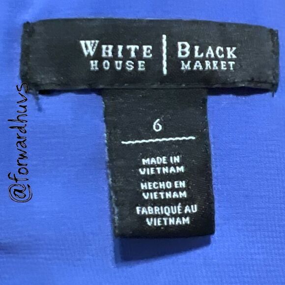 White House Black Market Dress – Royal Blue – Gold-Tone Neck Chain – Size 6 - Picture 9 of 13